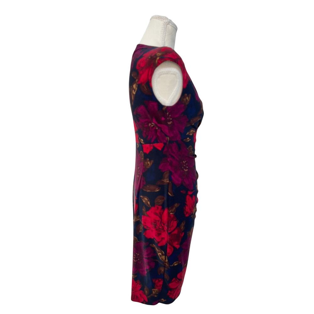Lauren Ralph Lauren Floral Sheath Dress 2P Petite Event Cocktail Dark Feminine - Picture 4 of 16